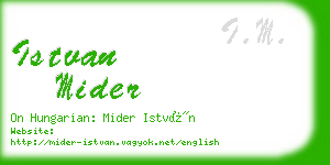 istvan mider business card